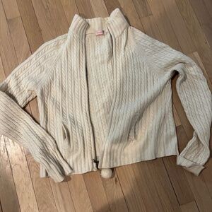 Pink 100% Cashmere Zip Sweater Size M